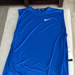Nike Royal Blue Sleeveless Athletic Tank with White Swoosh